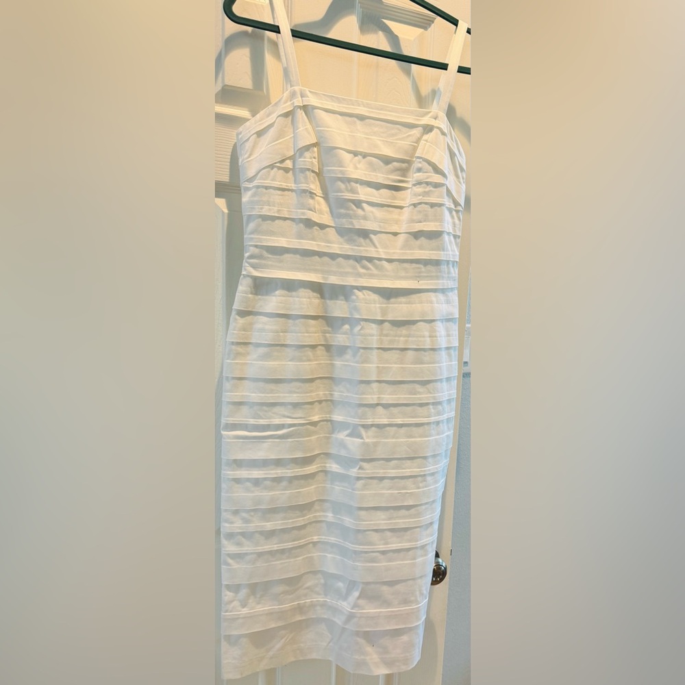 White House Black Market White Tiered Dress